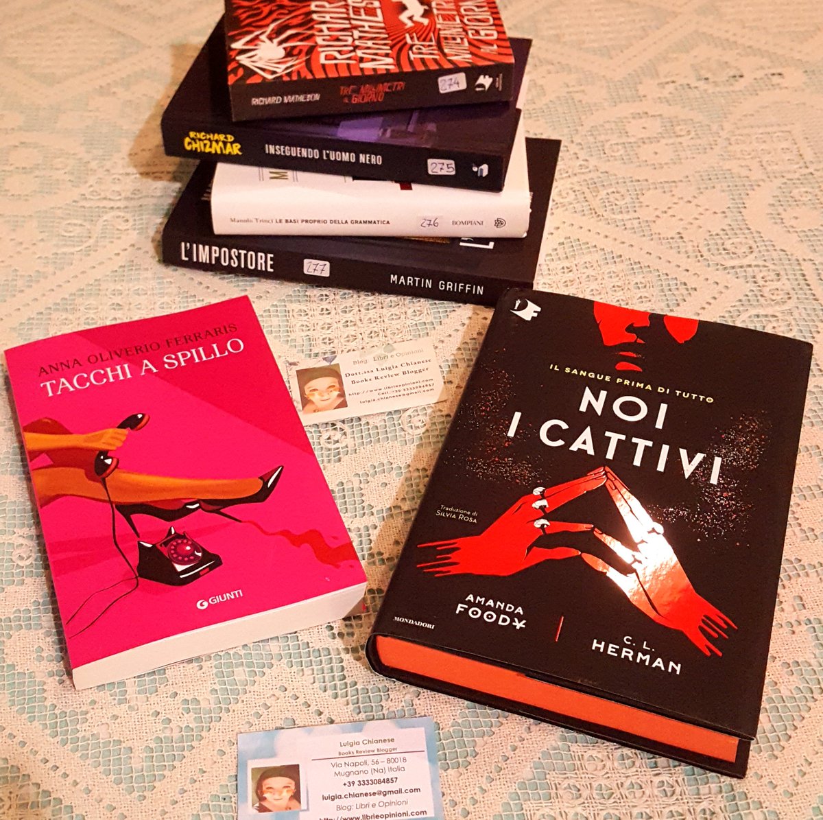 LibriEOpinioni's tweet photo. Arrivati! #AnnaOliverioFerraris con #TacchiASpillo 
#AmandaFoody e #ChristineLennHerman con #NoiiCattivi. A breve le recensioni sul mio #Blog #LibriEOpinioni Iscrivetevi seguendo il link https://t.co/j7ysVpyml7 #LuigiaChianeseBooksReviewBlogger https://t.co/dD6BEK6lkW