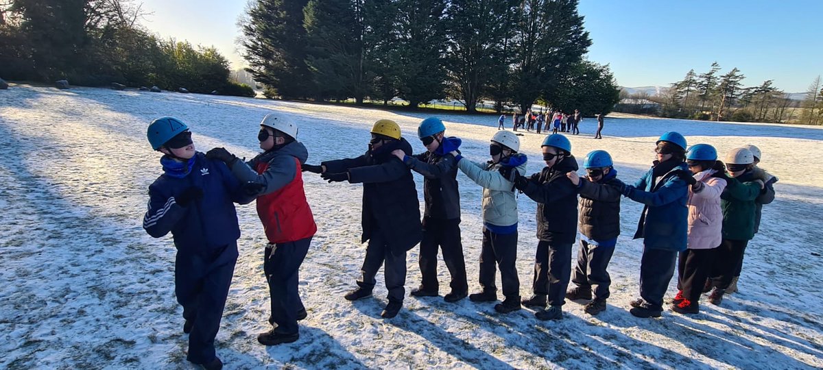 OLM_Primary's tweet photo. Over and out from Group 8 with their final activity of the week The Blind Trail. Using all the skills they've developed this week. #teamwork #communication #trust #listening #OLMLockerbie23 https://t.co/cjygXqQBv2