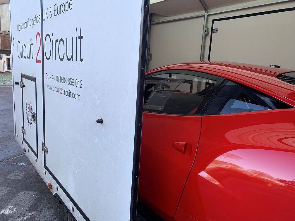 BestCarStorage's tweet image. A Ferrari 458 challenge car collection from Bicester for delivery to a Silverstone customer #silverstone #ferrari #ferrari458 #cartransport #luxurycartransport