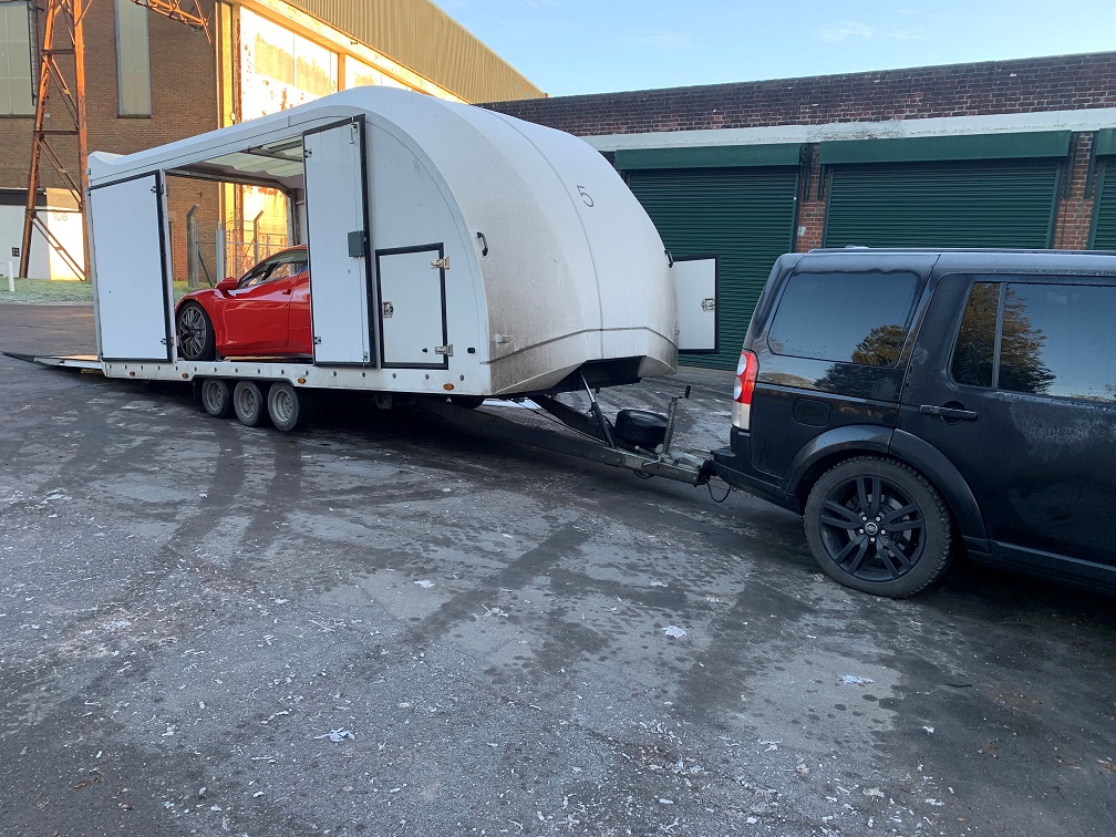 BestCarStorage's tweet image. A Ferrari 458 challenge car collection from Bicester for delivery to a Silverstone customer #silverstone #ferrari #ferrari458 #cartransport #luxurycartransport