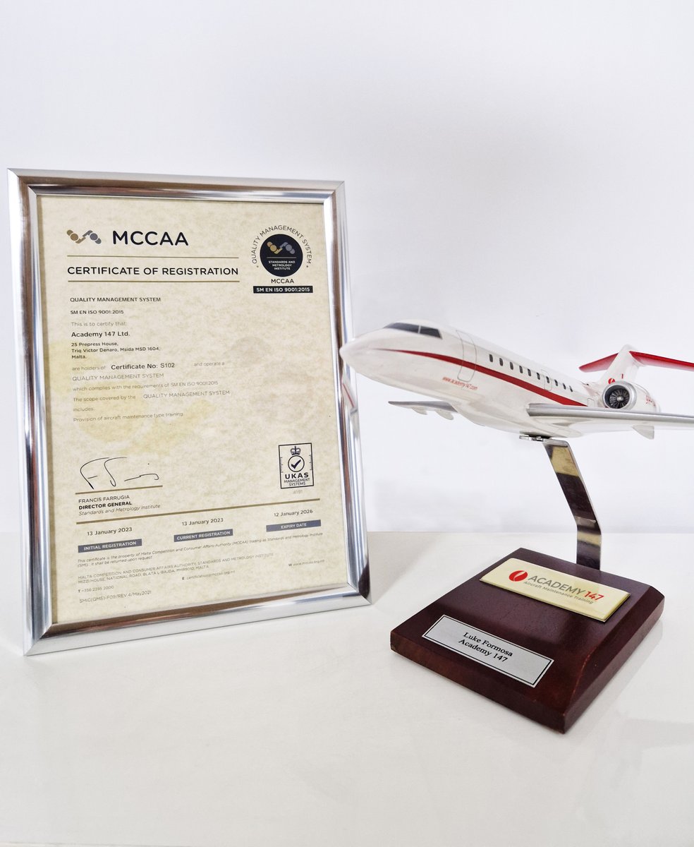 academy147's tweet photo. Academy 147 is delighted to announce that the company has been awarded an ISO 9001:2015 certification by Malta Competition and Consumer Affairs Authority (MCCAA).

Read more: https://t.co/o78Mm4E9LI https://t.co/aEMT7S9jvi