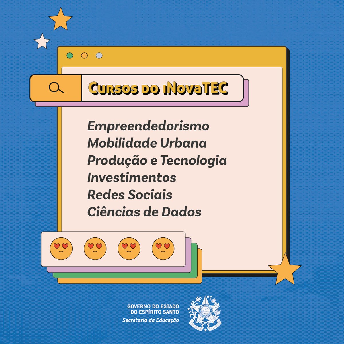 andrea_guzzo's tweet photo. 👨🏾‍🎓A Sedu está ofertando em 2023, por meio do Programa iNovaTEC, 760 vagas de cursos técnicos inéditos no estado. 
✅️ Podem se inscrever estudantes do ensino médio e da EJA Ensino Médio matriculados nas escolas da rede pública estadual. https://t.co/GBI7Cn8DB6