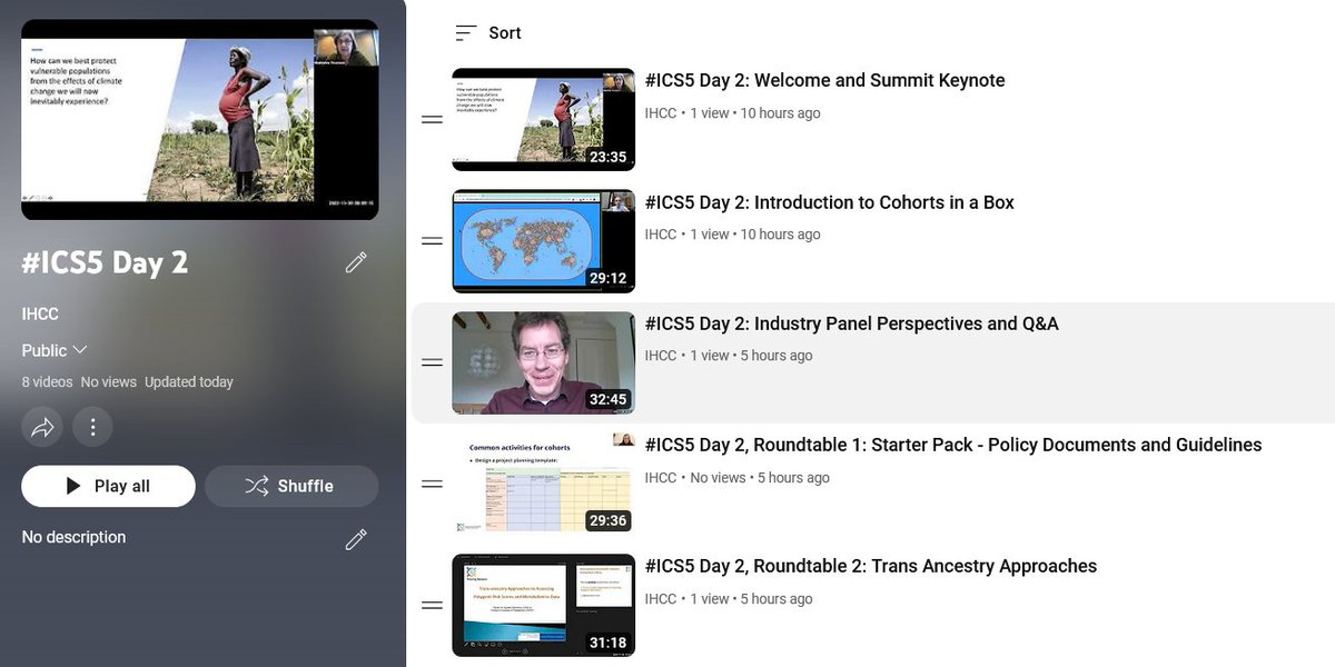 IHCCGlobal's tweet image. All of our #ICS5 Presentations are now available over on the IHCC YouTube Channel!

Days 1 Playlist Here!👇👇🤳 
youtube.com/playlist?list=…

Day 2 Playlist Here!👇👇🤳 
youtube.com/playlist?list=…

Be sure to subscribe to our YT Channel for future content!

#Genomics #Youtube #Webinar
