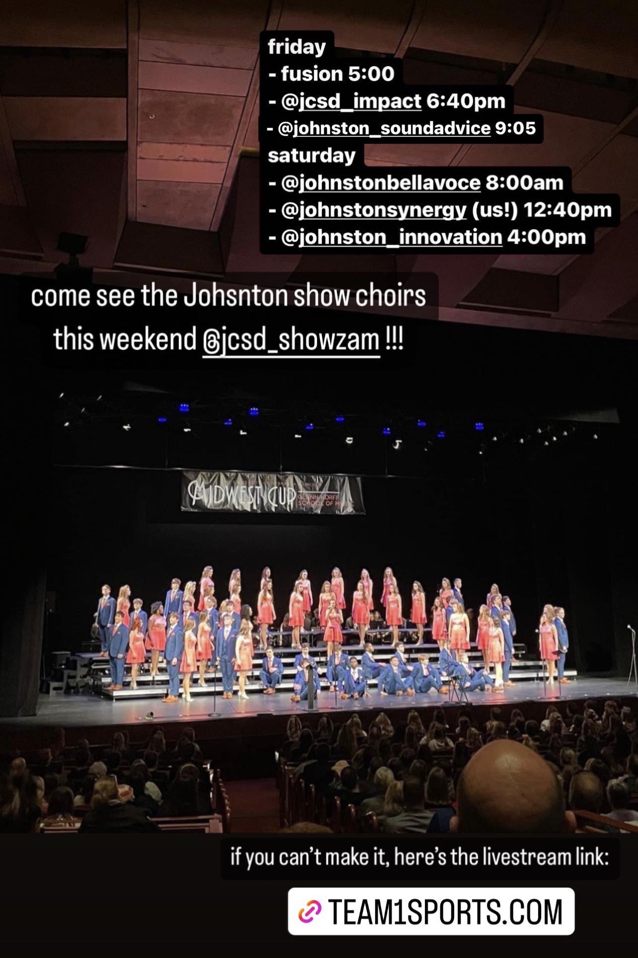 Johnston Schools on Twitter "Johnston’s show choir invitational