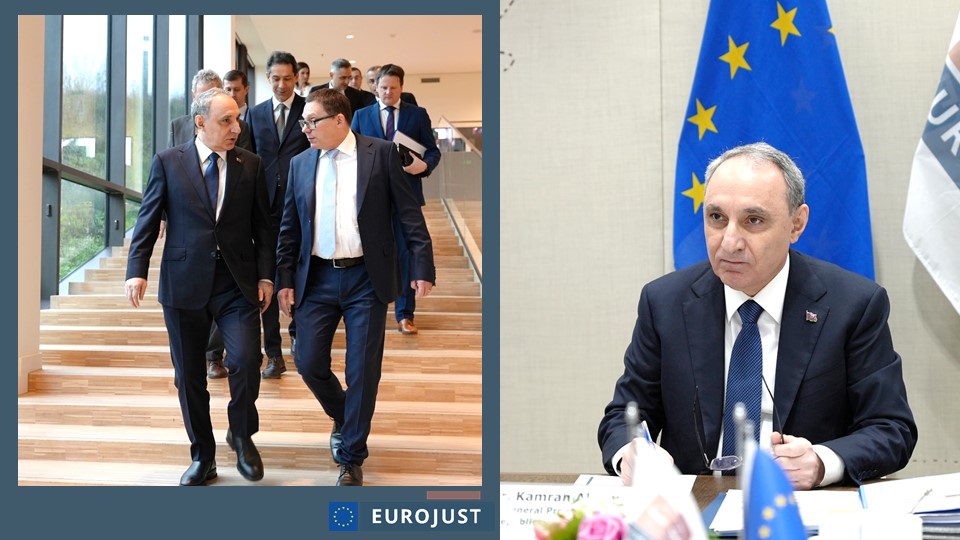 Eurojust's tweet photo. We were very pleased to welcome to #Eurojust Dr Kamran Aliyev, Prosecutor General of #Azerbaijan. 🇦🇿

Discussions with President Ladislav Hamran focused on ways to strengthen #JudicialCooperation for the mutual benefit of the European Union and Azerbaijan. 🇪🇺⚖️ https://t.co/t41o2pEoOf