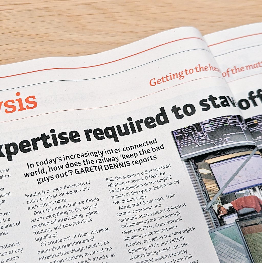 GarethDennis's tweet image. 📢 STILL ON SHELVES!!
I almost forgot to say... It&apos;s been a while, but I&apos;m in the latest issue of @RAIL talking about how the railways try to prevent sabotage and cyber attacks ⚠️