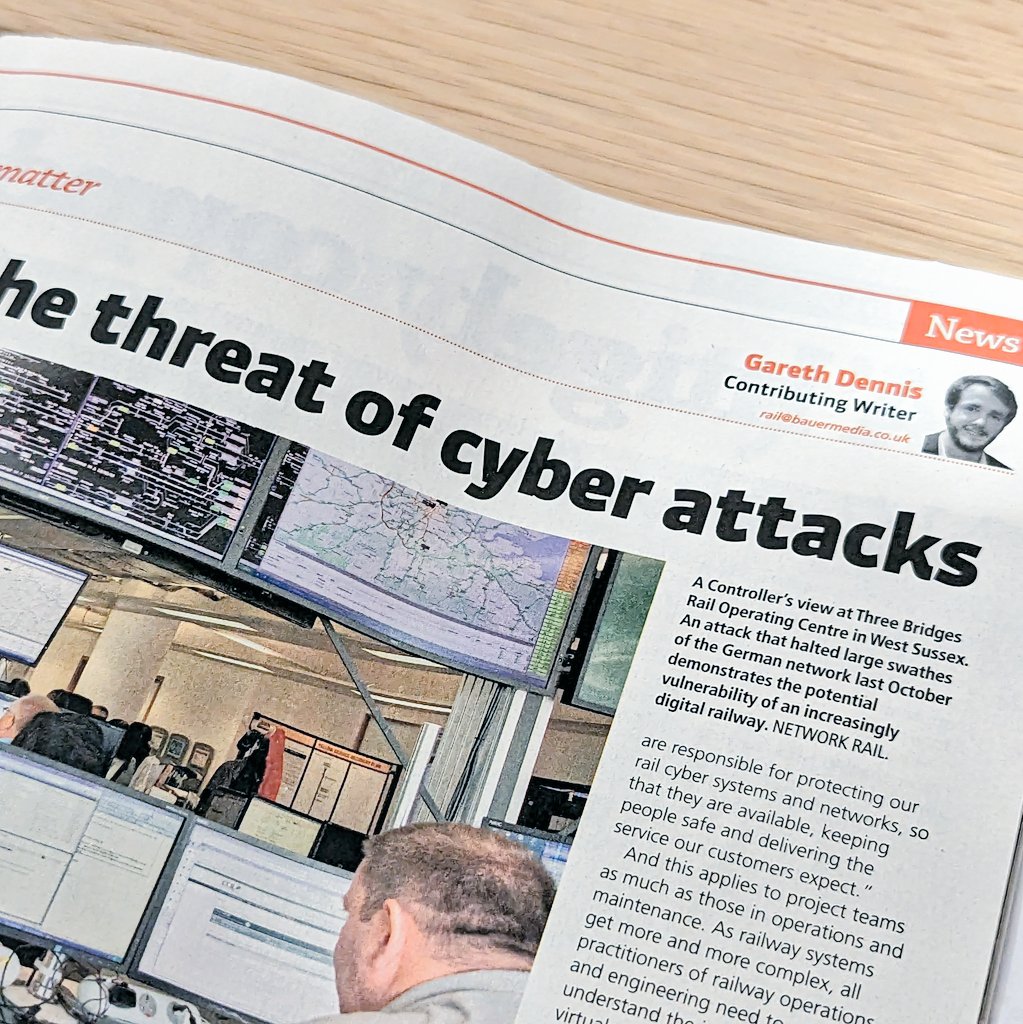 GarethDennis's tweet image. 📢 STILL ON SHELVES!!
I almost forgot to say... It&apos;s been a while, but I&apos;m in the latest issue of @RAIL talking about how the railways try to prevent sabotage and cyber attacks ⚠️
