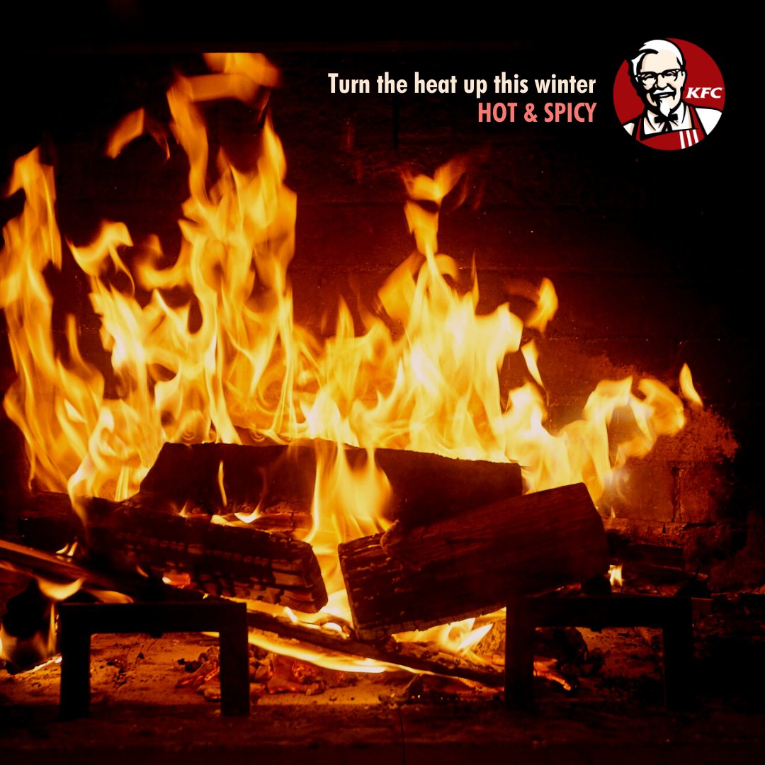 KokanSamah's tweet photo. One Minute Brief of the Day:
Create posters to advertise #Fireplaces 🔥👏 | @OneMinuteBriefs @kfc 

Did someone say chicken? (imagine it as flames) https://t.co/M6S2rKsRfB