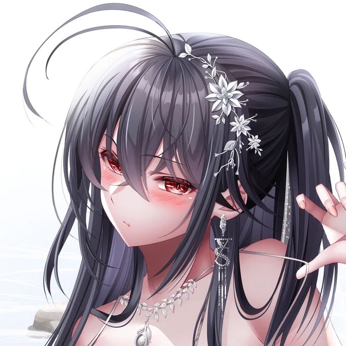 現在制作中のイラストですが瞳の彩色を去年のイラストに戻すので4月以降の投稿になります(^▽^)/ 