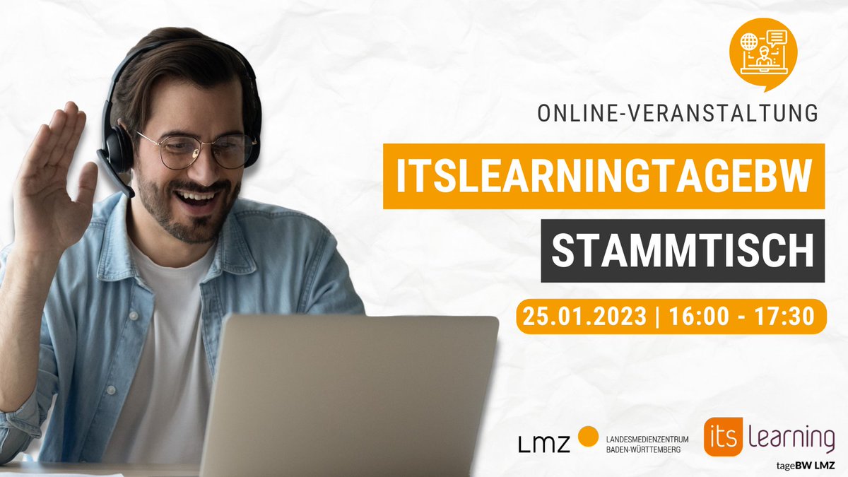Am📅25.01. findet unser #itslearningtageBW - Stammtisch statt! Vernetzt euch mit Lehrkräften, tauscht euch aus und lernt <a href="/itslearning/">itslearning</a> kennen!🤗

Teilnahme👉ow.ly/1gH050MvTn8
Weitere Infos👉 ow.ly/20ka50MvTn9

#twlz #edubw <a href="/itslearning_de/">itslearning DE</a>