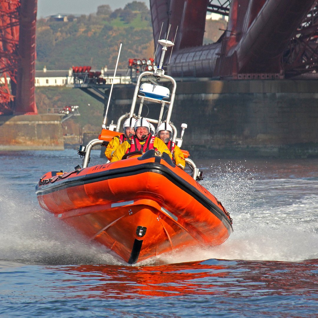 RNLI's tweet photo. After 31 years of service, Iain has hung up his drysuit as @RNLIQueensferry longest serving Helmsman. 

He came from a family of #RNLI volunteers that included his brother and mother. It truly is the end of an era! Have a well deserved rest Iain and #thankyou. 👏 

#OneCrew https://t.co/ZaWZ4Uki1s