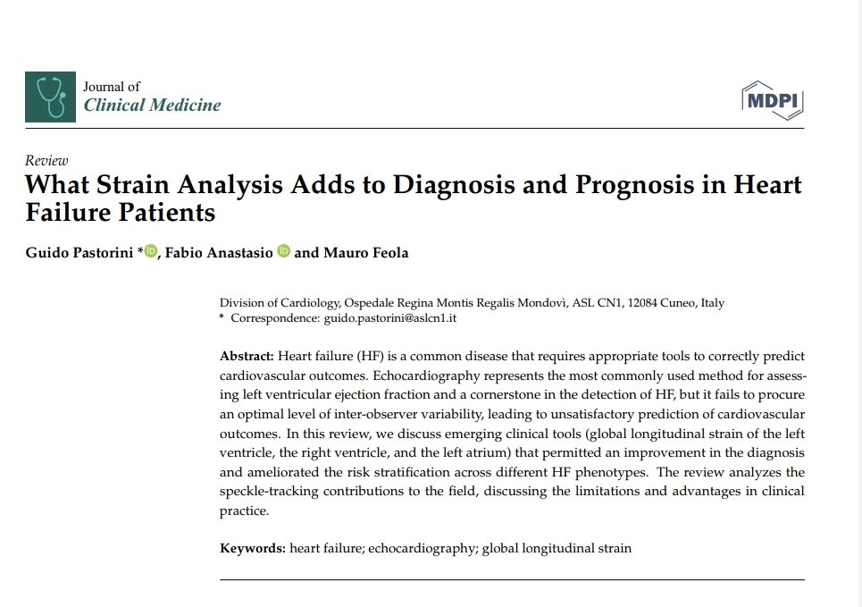 Egocardio's tweet photo. Just published my latest review on #heartfailure What Strain Analysis Adds to Diagnosis and Prognosis in Heart Failure Patients. Discover the power of #globallongitudinalstrain in improving diagnosis and prognosis for #heartfailure patients. A must read for all #cardiologists https://t.co/Y13KOkJWbk