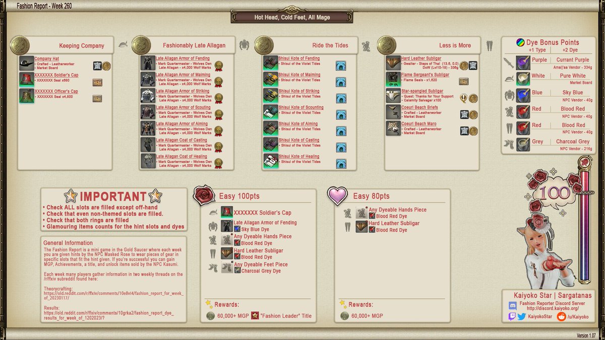 Fashion Report Week 260 - Full Details #ffxiv #ff14 #ファッションチェック