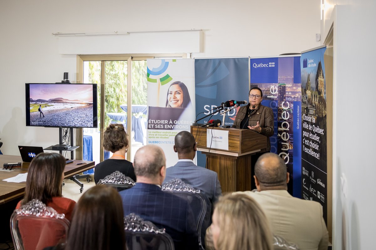 QuebecDakar's tweet photo. @QuebecDakar est très heureux d'avoir organisé le lancement de la mission Education, pilotée par la #SDED et @quebecintl , en partenariat avec Pôle Régional de l'Enseignement Supérieur de Québec. @DiploNumerique  @MRIF_Quebec  #QuébecVilleEtudes
@villequebec https://t.co/G5KcRJqyfe