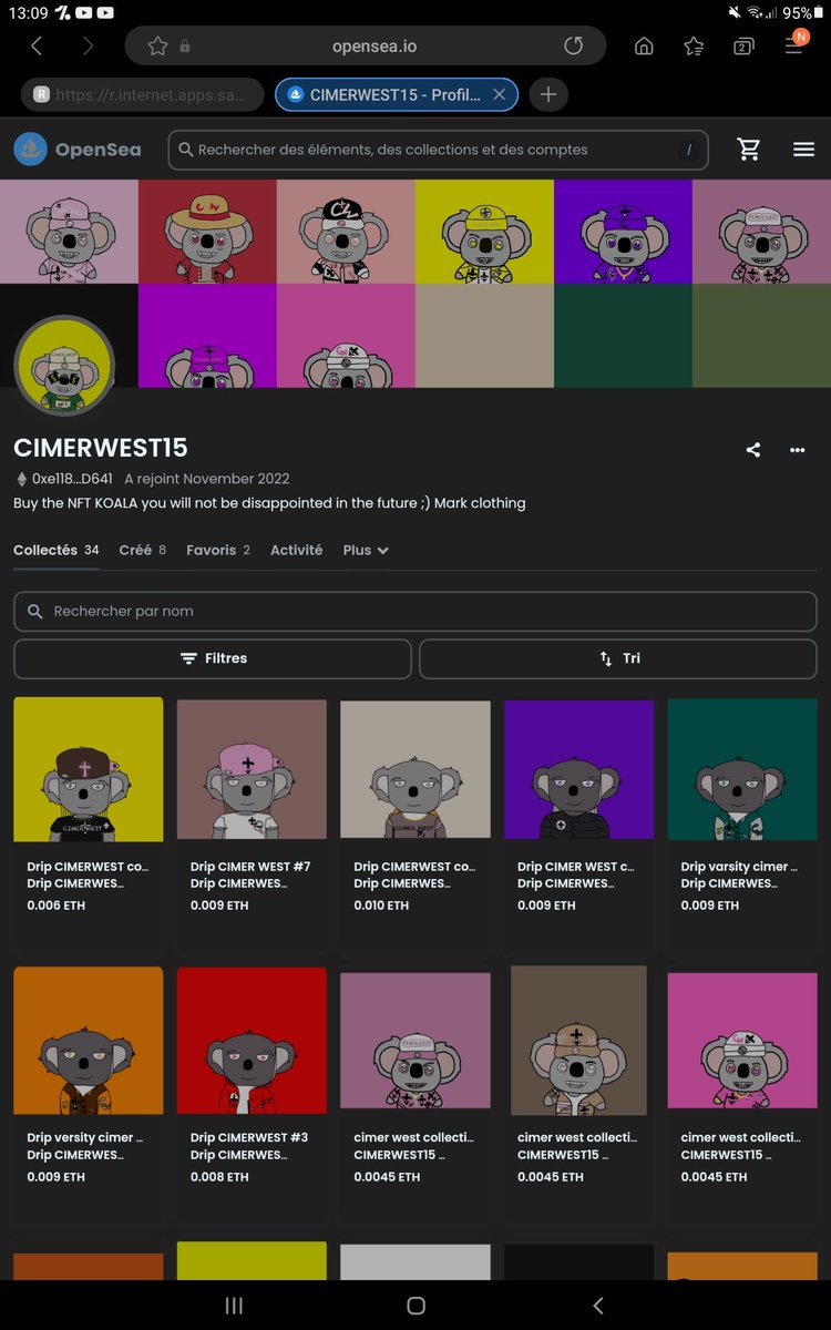 xcimer1's tweet photo. Exactly 34 not I put on opensea is for now I'm still at 0 sell I don't know what to do guys😔 https://t.co/e8Mc6XPrjh