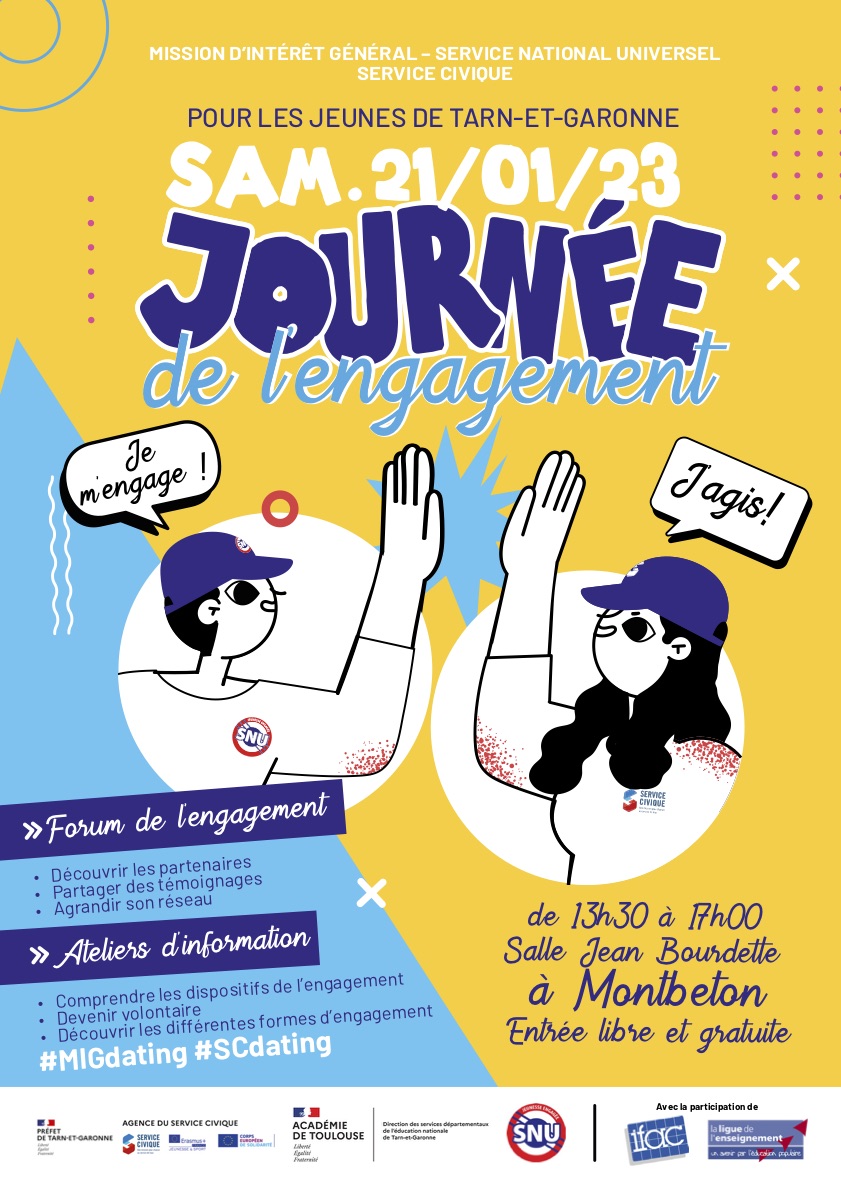 Journée de l'engagement
Samedi 21 janvier à Montbeton