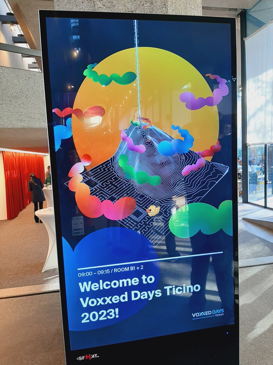 elisetta1984's tweet photo. What a great event: perfect organization, interesting tech topics... what else?! So happy to be here in Lugano!
@VoxxedTicino #VDT23 https://t.co/Z1Ofe5g2Yb