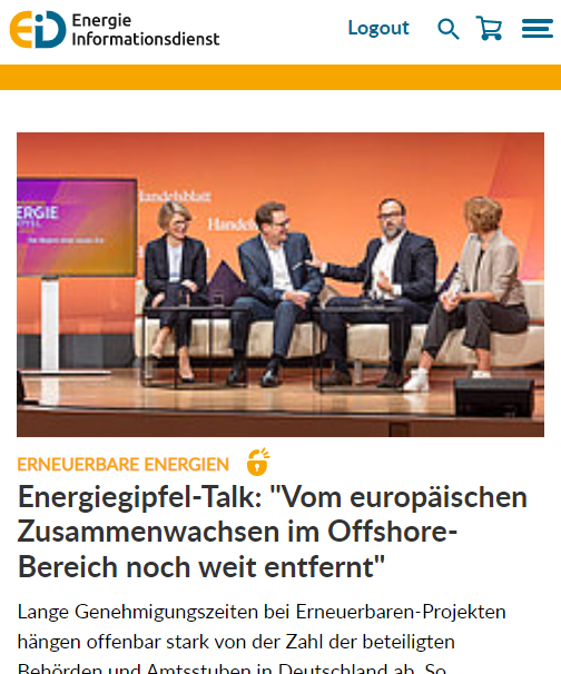 EID_aktuell's tweet photo. #Offshore_Wind in Europa: Probleme der Art, „wem der Wind gehört“, müssten mit Blick auf die Verschattung auf EU-Ebene gelöst werden, so der Ørsted-GF in Deutschland, Jörg Kubitza, auf dem HB Energiegipfel. @OrstedDE @StatkraftDE @energie_live
https://t.co/t3N9ojmASm https://t.co/7KqmjeGZqY