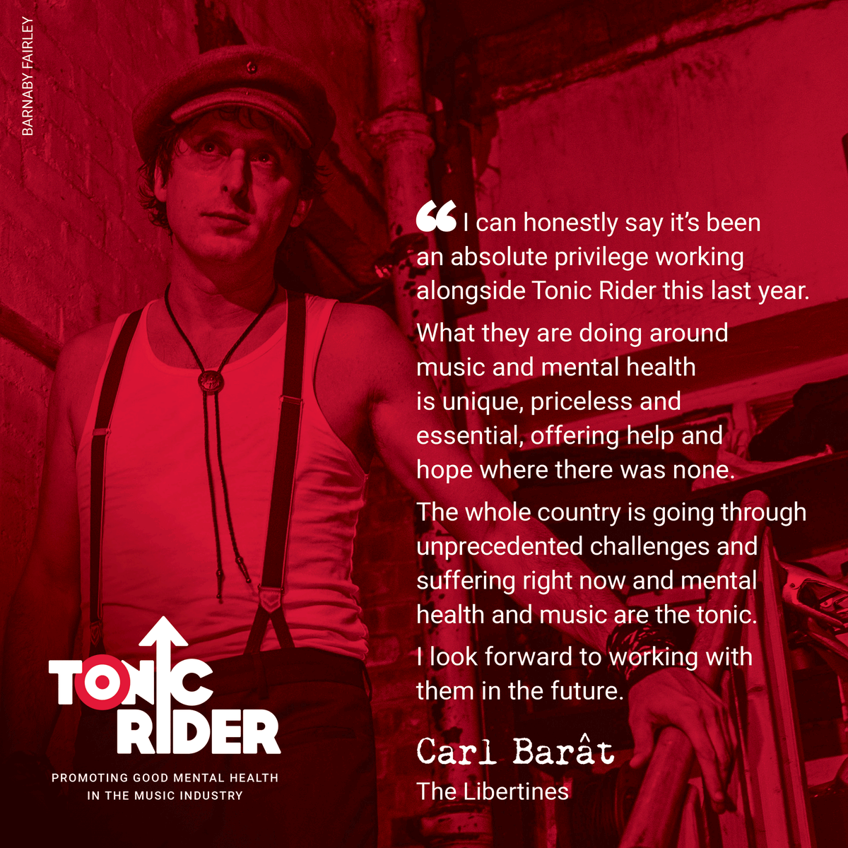 Carl Barât speaks about working alongside Tonic Rider.
#MentalHealth #Music #Tonic 
#TonicRider #NeverMindTheStigma
@carlbaratmusic
@libertines