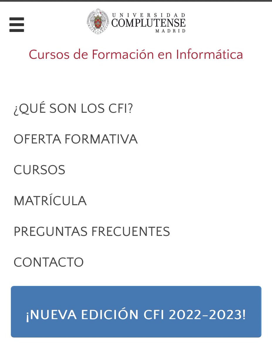 ¿Sabéis que la <a href="/unicomplutense/">Complutense</a> oferta Cursos de Formación en Informática? <a href="/CFI_UCM/">Cursos CFI-UCM</a>  ‼️‼️

Abro hilo explicando todo 🧵

#ucm #venalacomplu #universidadcomplutense #cursosformacion #informatica