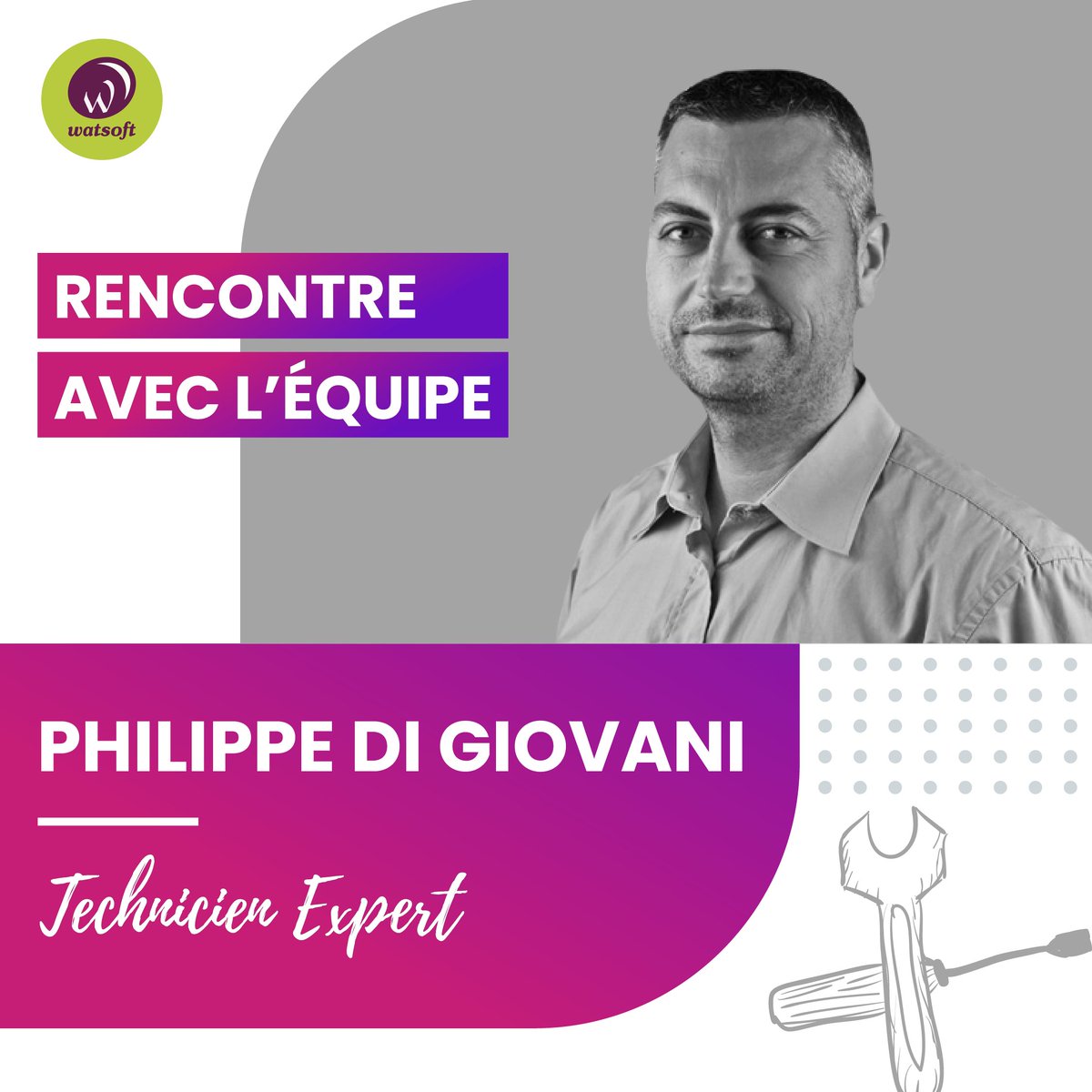 watsoft_com's tweet image. Qui se cache derrière #Watsoft ? 🤔

Ce mois-ci, c'est au tour de notre Technicien Expert Philippe Di Giovani de nous faire découvrir son profil !

En savoir plus sur Philippe 👉 bit.ly/3XpPtjc

#recrutement #equipe #collaborateur