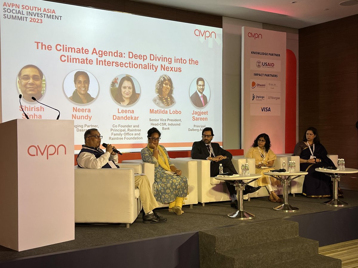 Powerful takeaways from yesterday's session on #Climate #Intersectionality Nexus.

1️⃣ Relook at climate from an intersectionality lens
2️⃣ #Philanthropy to anchor the needs of vulnerable communities
3️⃣ Allocate significant amount of #capital towards climate #financing
