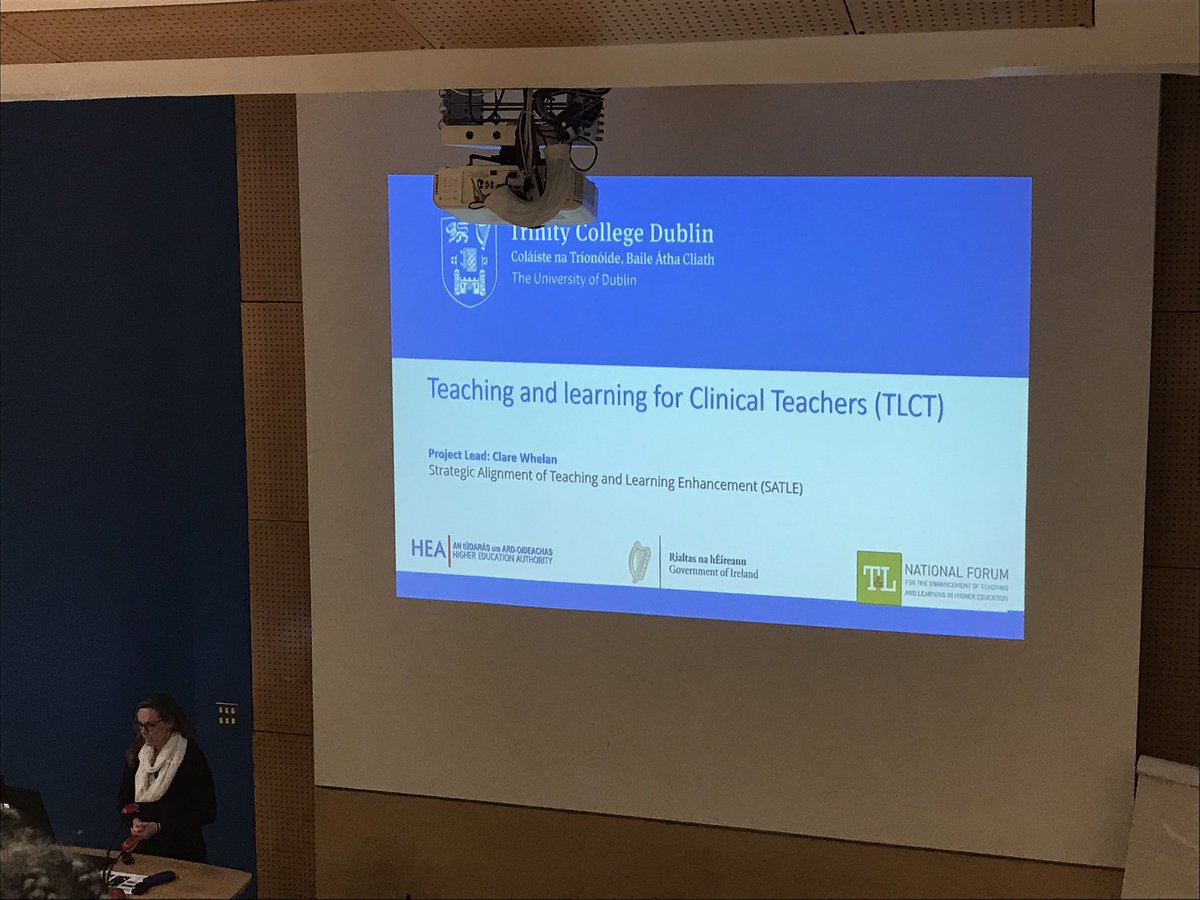 Clare Whelan @TrinityMed1 presenting on ‘Teaching and learning for Clinical Teachers (TLCT)’ #ULPractEd2023