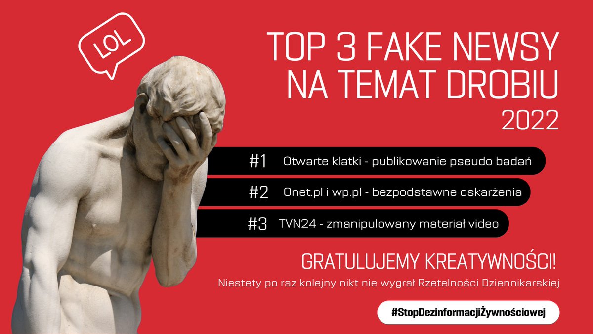 Takiego podsumowania roku 2022 się nie spodziewaliście?🛑

Poprzedni rok obfitował w ataki mające na celu zdyskredytować branżę drobiarską oraz postrzeganie jej przez konsumentów. 

Część z nich będzie miała długofalowy wpływ na opinię społeczeństwa.

#FPMD