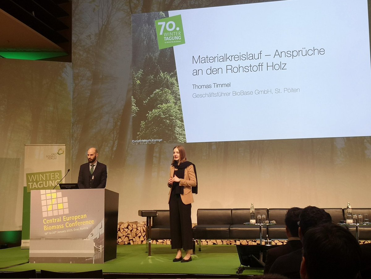 70. #Wintertagung des <a href="/Oekosozial1/">Ökosoziales Forum Österreich & Europa</a> zur Rolle der #kreislaufwirtschaft und #bioökonomie in der Waldwirtschaft, u.a. mit der Abgeordneten des 🇪🇺 EU Parlaments Schmiedtbauer, <a href="/GeorgRappold/">Georg Rappold</a> vom 🇦🇹 BML sowie <a href="/tim_thom/">Thomas Timmel</a> von der <a href="/BioBASE_Austria/">BioBASE</a> 🙌 #CentralEuropean #BiomassConference