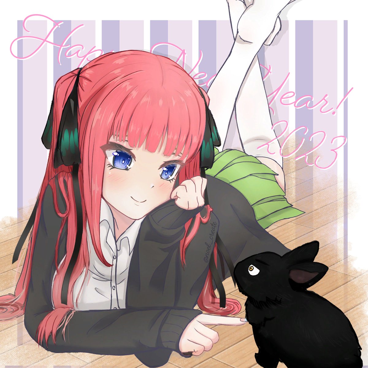 猫タシさんがTwitterに投稿した中野二乃(五等分の花嫁)のイラスト。