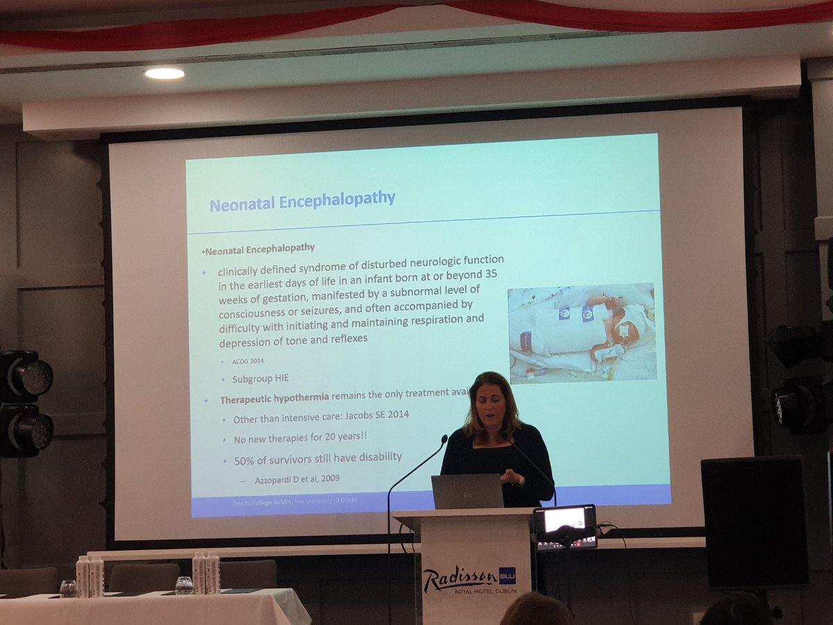 NPEC_UCC's tweet photo. Now, Prof Eleanor Molloy talks about #neonatalencephalopathy 

Many issues impact on this condition - antepartum and maternal factors also have a large contribution to this. 

#NPEC23
#neonataloutcomes #maternitycare https://t.co/y18ICVlnOG
