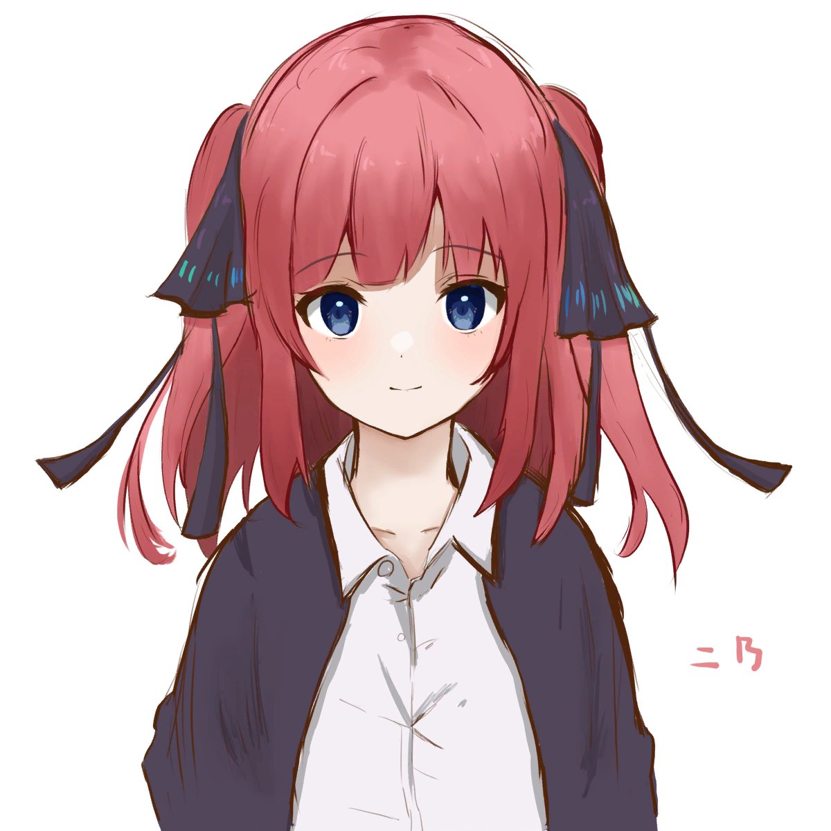 猫タシさんがTwitterに投稿した中野二乃(五等分の花嫁)のイラスト。