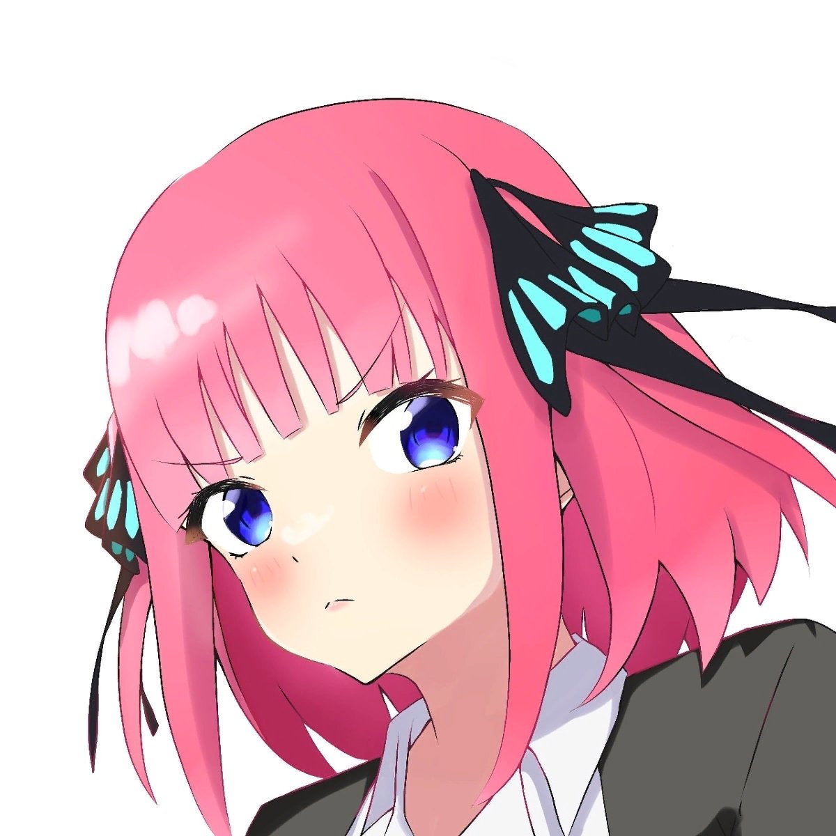 猫タシさんがTwitterに投稿した中野二乃(五等分の花嫁)のイラスト。