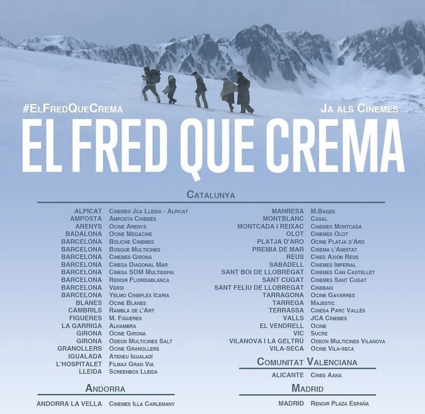 Ya en cines #ElFredQueCrema #ElFríoQueQuema Consulta el llistat de cinemes👉🏻 Consulta el listado de cines👉🏻