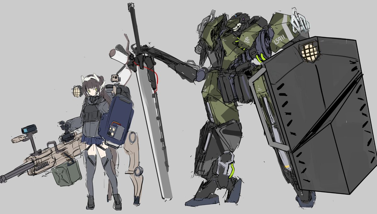 「独身兵士が 3 メートルのメカと戦うための装備現代ファンタジー感 」|𝙕𝙀𝙍𝙊𝙉𝙀𝙓𝙏（ゼロニクスト）のイラスト