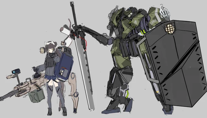 独身兵士が 3 メートルのメカと戦うための装備現代ファンタジー感 
