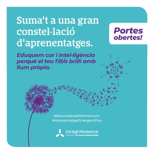 colemontse's tweet photo. Alumnes amb #Excellence #Ethics #Engagement que dirigeixen el seu aprenentatge! Així és el Batxillerat #IB #Lomloe amb #SegellColeMontse!
Vols sumar-te a la nostra constel.lació?
▶️ https://t.co/uARYgZ8s2q https://t.co/oIuR5gFxIU