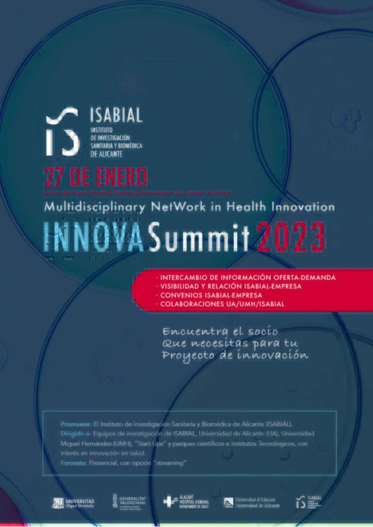 📢 II edición del INNOVA Summit de <a href="/isabial_iis/">ISABIAL</a> en marcha.

📅 Viernes 27 de enero | 10:00h

ℹ️ El Director del Área de Financiación y Desarrollo empresarial del #PCUMH, <a href="/sergionamor/">SERGIO ROMÁN GARCÍA</a>, acudirá para hablar de colaboración público-privada. 

Inscripciones 📌:
bit.ly/isabialinnovas…
