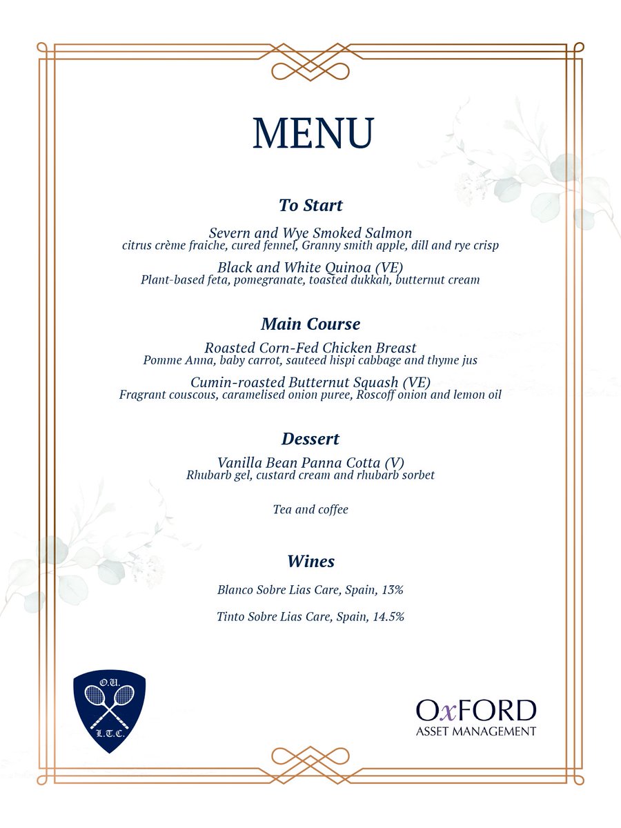 OULTC1879's tweet photo. We are proud to announce that the OULTC alumni dinner is back! We would like to invite any alumni to join their former OULTC fellows for an exquisite dinner in the cosy atmosphere provided by the All England Lawn Tennis &amp; Croquet Club on Friday March 3, 2023. https://t.co/zddxLhaDHB
