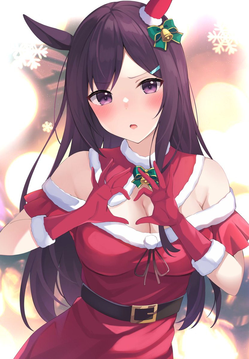 nidu4s's tweet photo. #KenB animal_ears christmas cleavage decision5021 dress mejiro_dober_umamusume no_bra uma_musume_pretty_derby Follow for more update https://t.co/PnTSkfm1jd