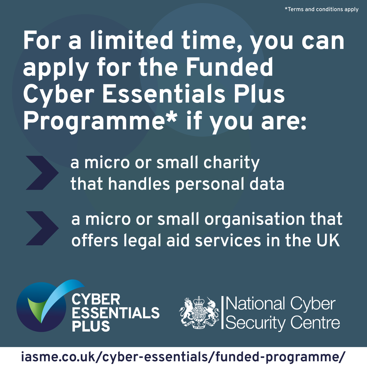 Our recent report highlighted the potential cyber threats to charities. Protect the vital work your charity does with our <a href="/CyberEssentials/">Cyber Essentials</a> programme.  
 
Micro and small charities: check out our funded Cyber Essentials programme 👏
ncsc.gov.uk/information/fu…