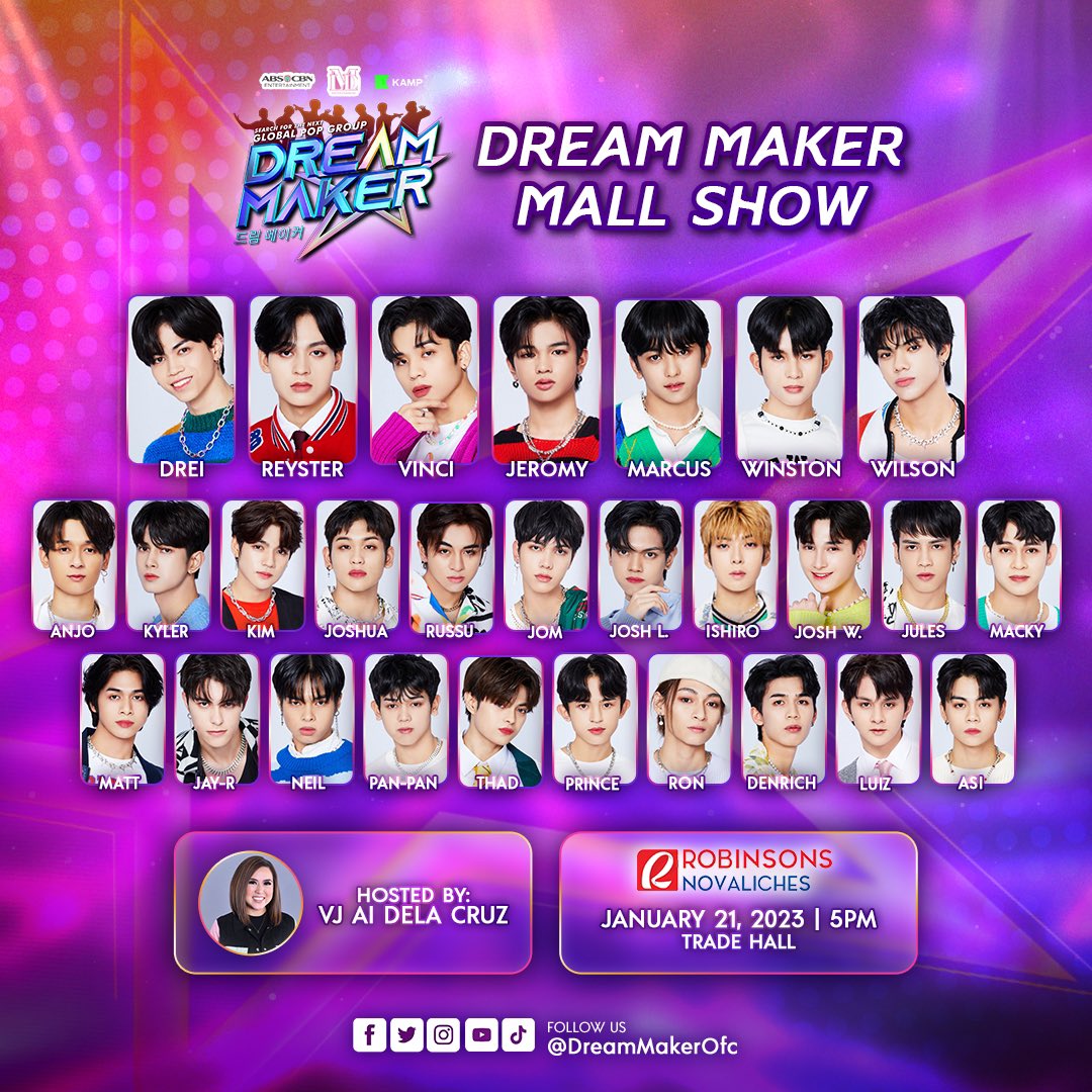 DreamMakerOfc's tweet photo. Pinoy Dreamers! Ito na ang chance mong mapanood ang Dream Chasers LIVE! See you tomorrow at Robinsons Novaliches! Show starts at 5PM. #DreamMakerMallShow https://t.co/5KQbFbzBHZ