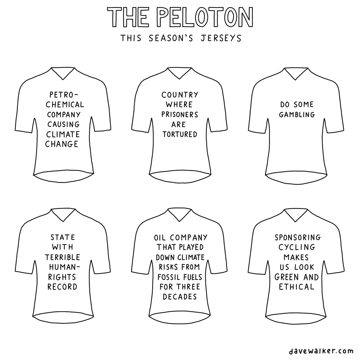 davewalker's tweet image. New cartoon - the peloton
(Background info: davewalker.com/the-peloton/)