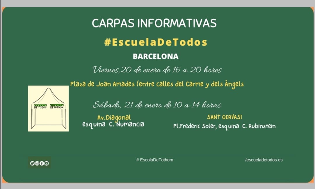 Desde el Prat en Comú m acusan d querer imponer el español en los institutos del Prat, en alusión a la sentencia del 25% a favor d mis hijos. Ni mintiendo conseguirán q dejemos d  luchar por un derecho q tienen nuestros crios. Te espero este sábado en la carpa d <a href="/_escueladetodos/">Escuela de Todos</a>
