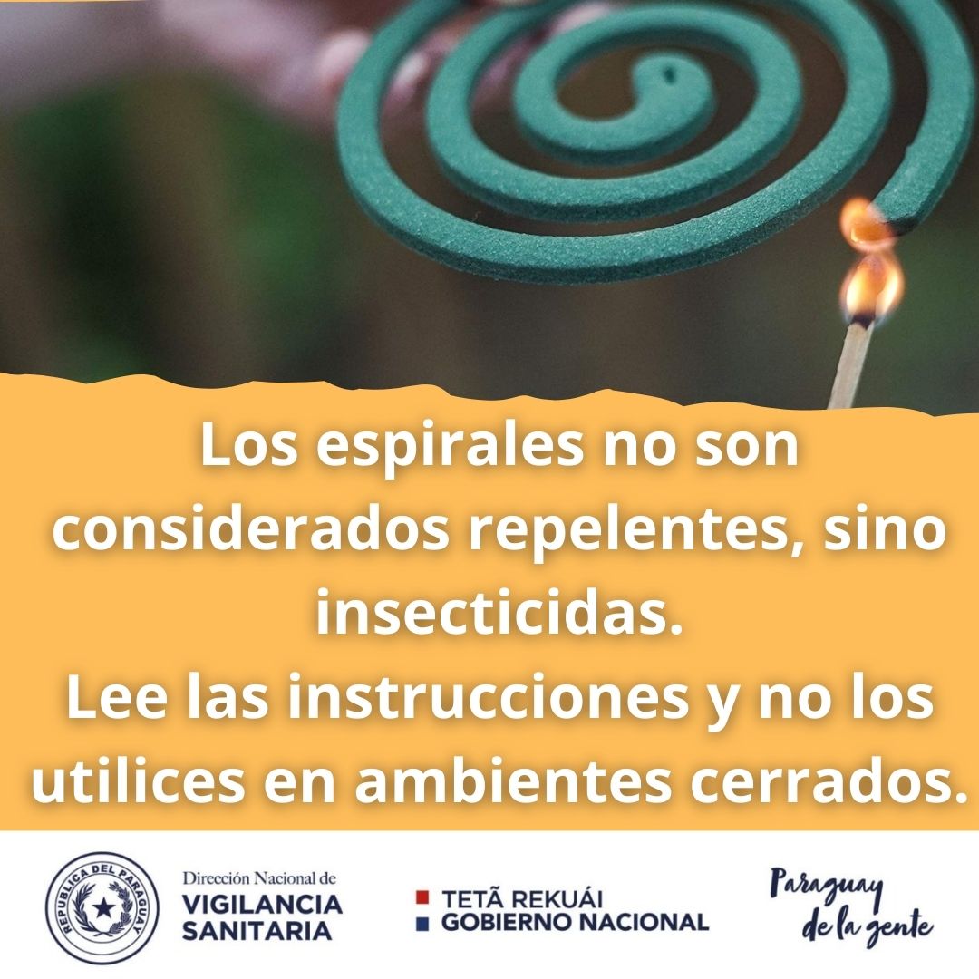 DINAVISApy's tweet photo. 🙋‍♀️ Buen día. Hablemos de espirales antimosquitos.
Estos productos, al igual que los palillos y papeles antimosquitos son tóxicos para los humanos, por eso, #DINAVISApy recomienda no usarlos en espacios cerrados. 
#DINAVISATeCuida https://t.co/le6nLDjQRu