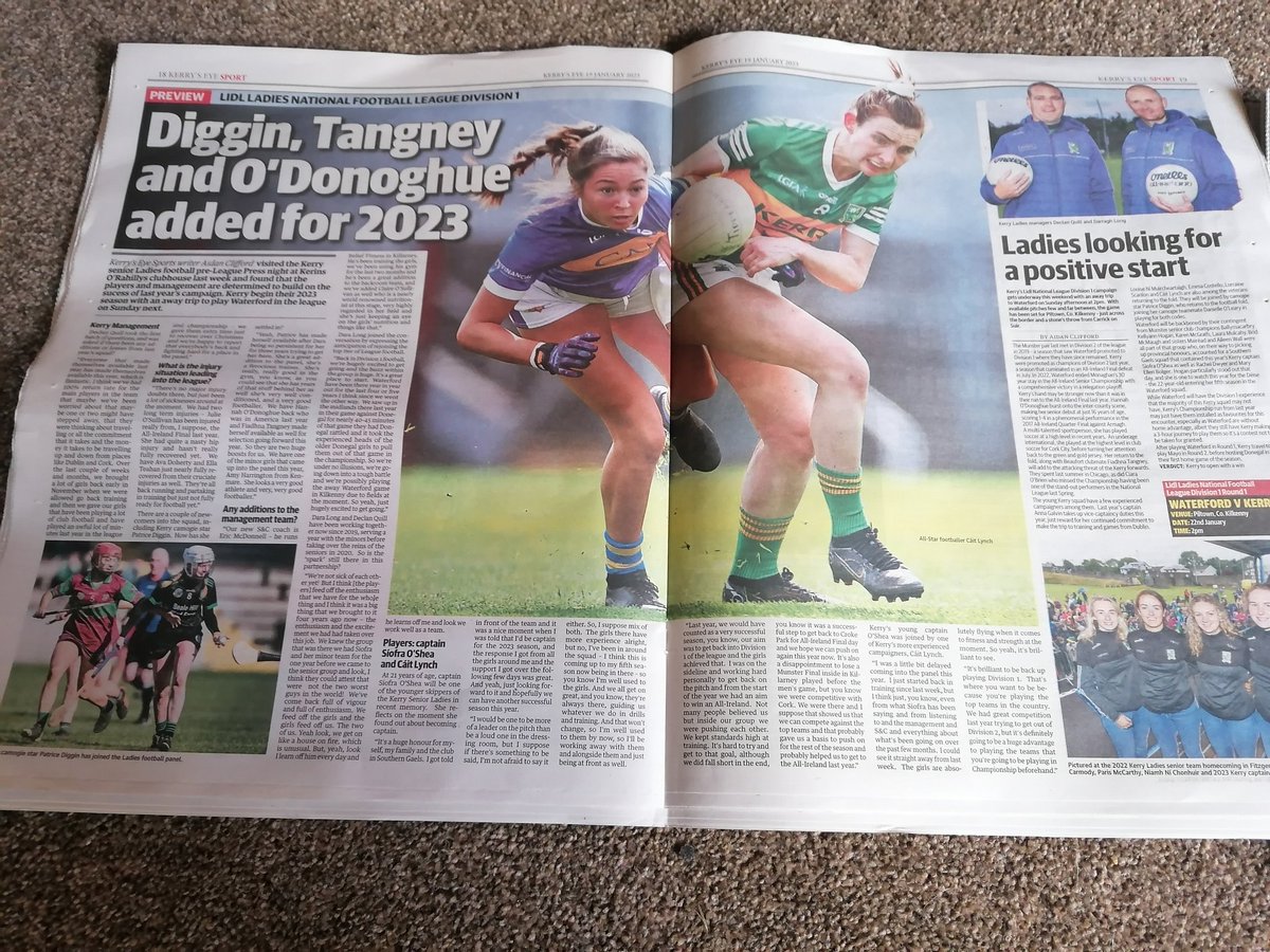 kerryladiesfoot's tweet image. Thanks to @dankearney48 of the @kerryman_ie @Aidan_the_Block of the @Kerrys_Eye for the previews of the Lidl Ladies National Football League Division 1 campaign ahead of this weekend's first round fixture against Waterford #serioussupport
