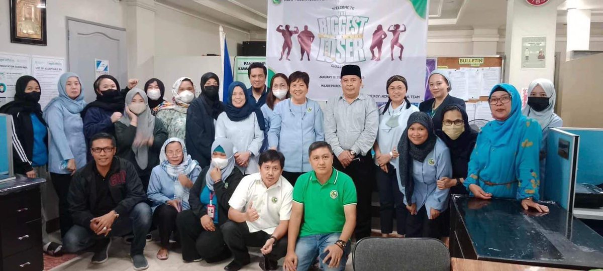 NCMF_BER's tweet photo. The NCMF-South Luzon Regional Office headed by Regional Director Engr. Rahmatol Mamukid, through the Medical-Dental Unit and OSHC, launched a health program called the "Biggest Loser Challenge" for the South Luzon personnel on January 16, 2023. https://t.co/SvDKZgjTvp