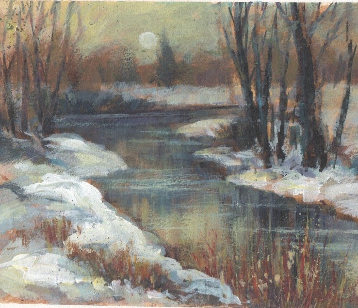 Acrylics - Winter Landscapes art class  at Maiden Erlegh School Sat 28 Jan. For more info email mescommunityarts@maidenerleghtrust.org 0118 9262467.