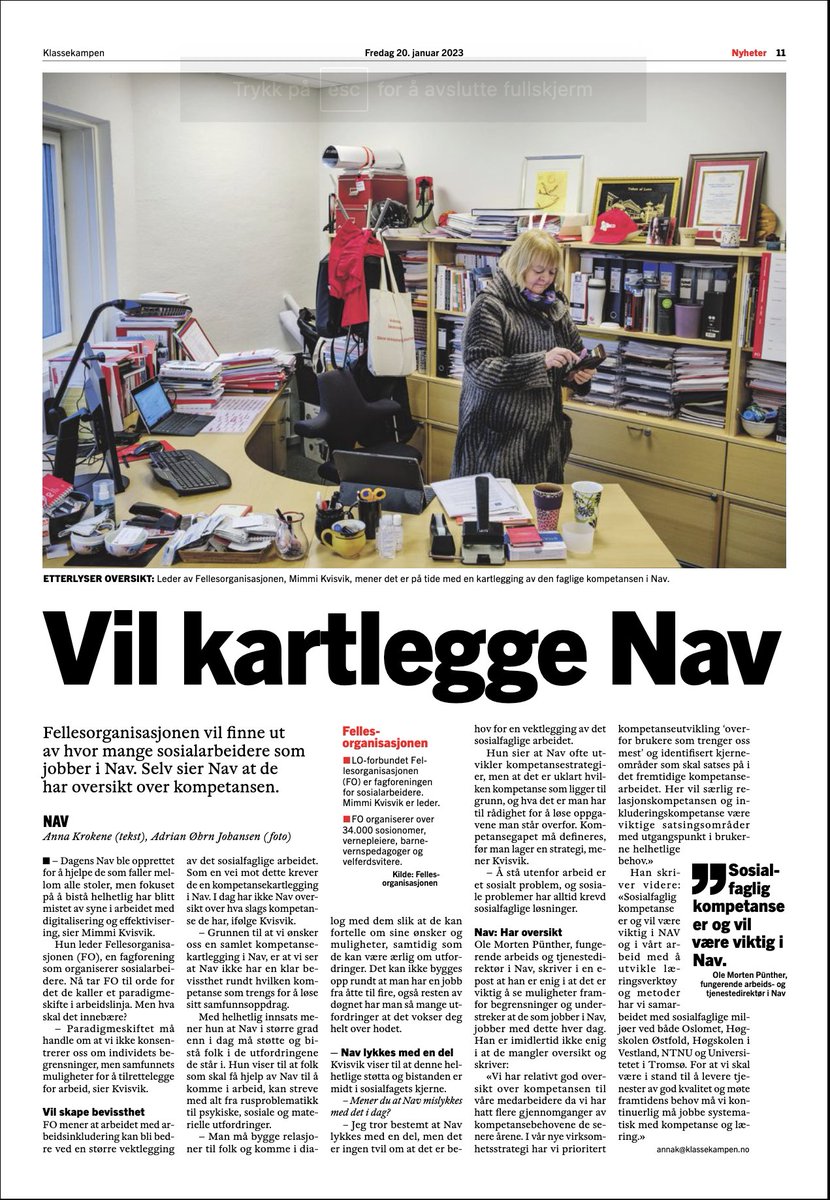 Glad for at Mimmi Kvisvik i <a href="/FO_fellesorg/">Fellesorganisasjonen (FO)</a> i dagens <a href="/Klassekampen/">Klassekampen</a> fronter viktigheten av arbeidsinkludering sterkt. Arbeidsinkludering er mer enn bare kroner og øre, selv om det selvsagt gir klingende mynt i statskassen. Arbeidsinkludering er menneskeverd.
