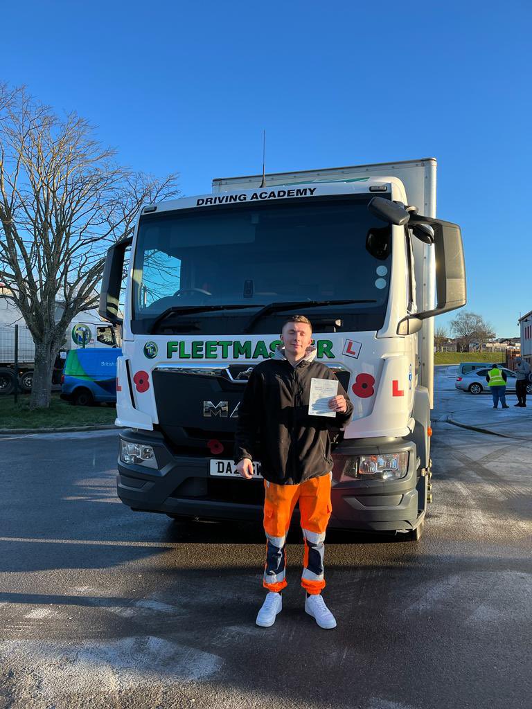 FleetmasterDA's tweet photo. Great start here today at FDA! 

Tom Wilson has this morning passed his Cat C at our DVSA approved test centre 😎 🚚 https://t.co/r6MAB93VCj